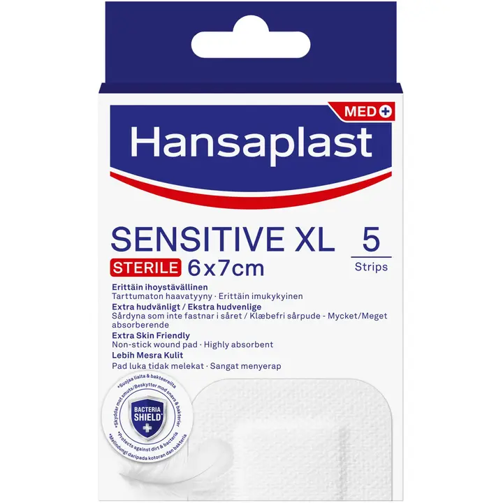 Hansaplast 5kpl Sensitive XL 6x7cm -laastari