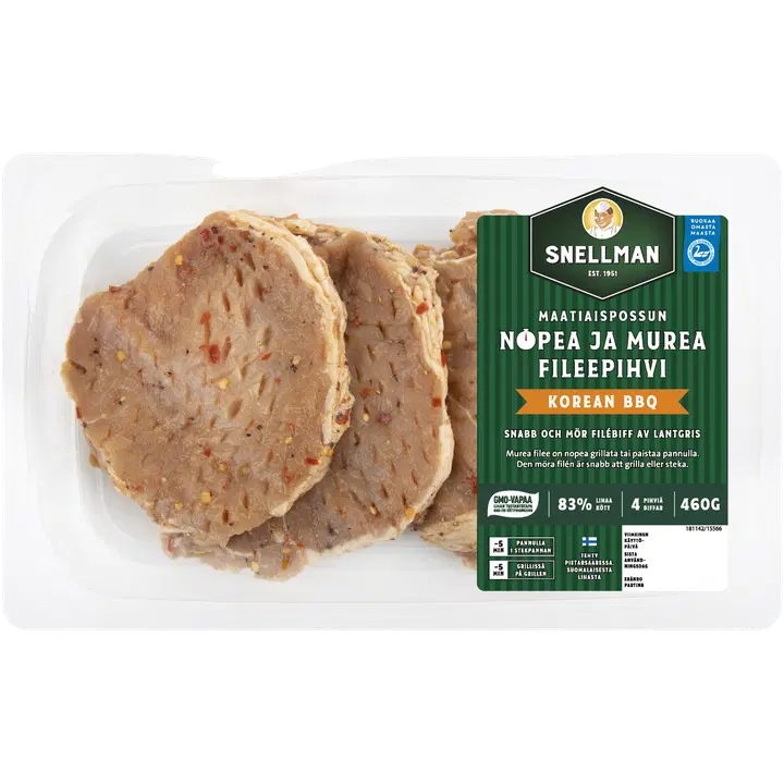 Snellman Maatiaispossun nopea ja murea fileepihvi Korean bbq 4 kpl 460 g