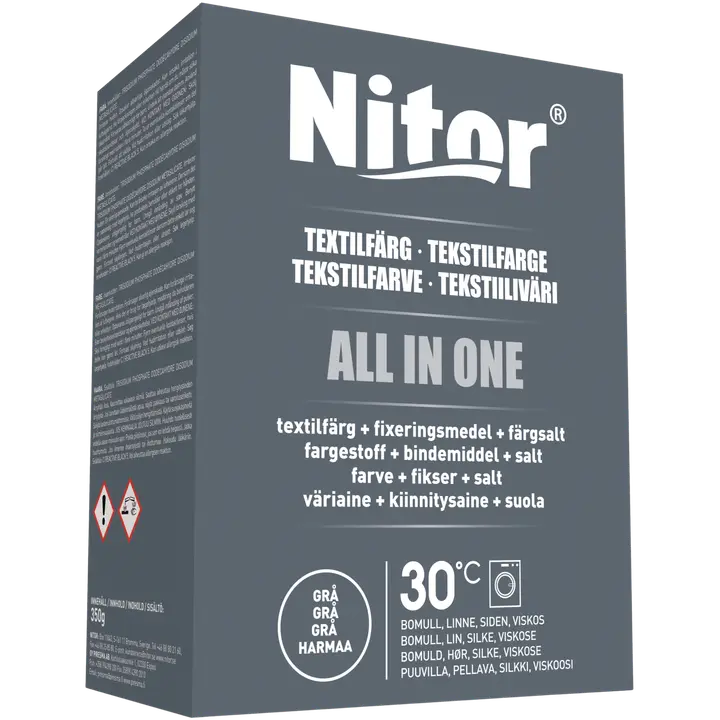 Nitor Tekstiiliväri All in one 350g harmaa