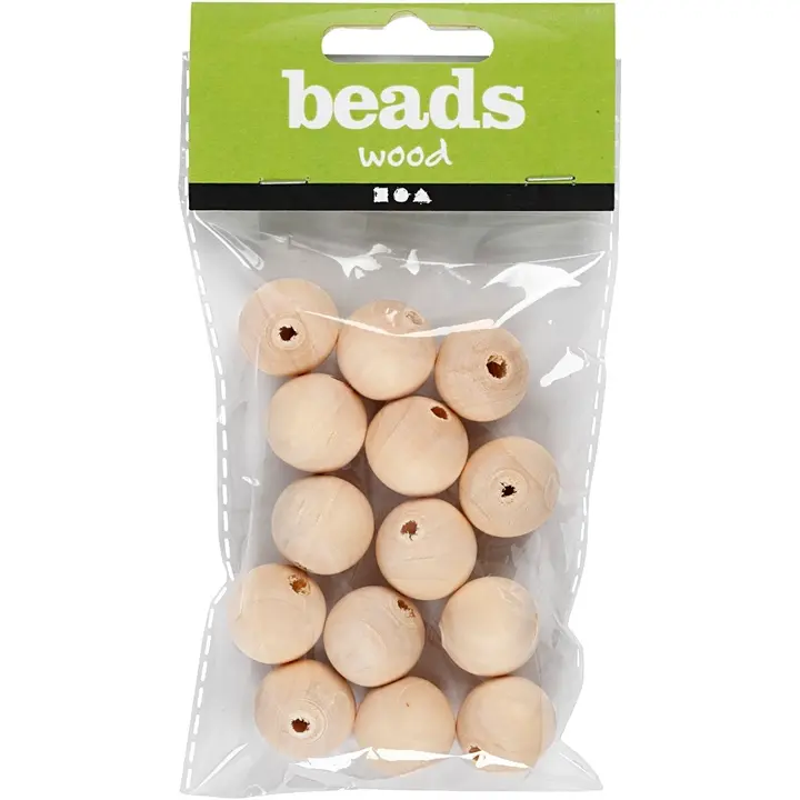 Puuhelmi 20mm, käisttelemätön 14kpl