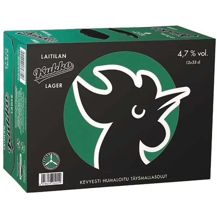12 x Laitilan Kukko Lager 4,7 til-% 0,33L olut
