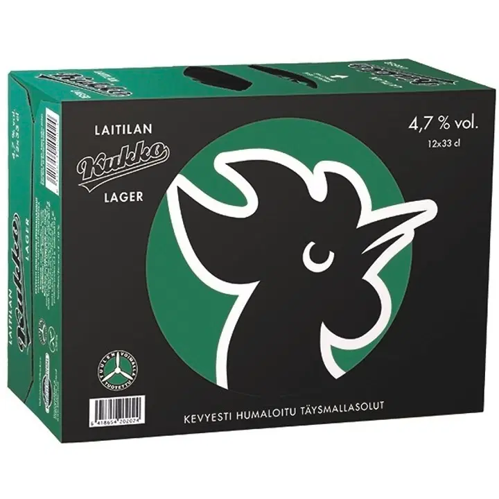 12 x Laitilan Kukko Lager 4,7 til-% 0,33L olut