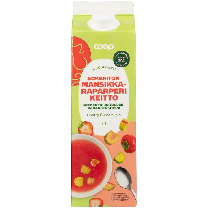 Coop mansikka-raparperikeitto sokeroimaton 1 l