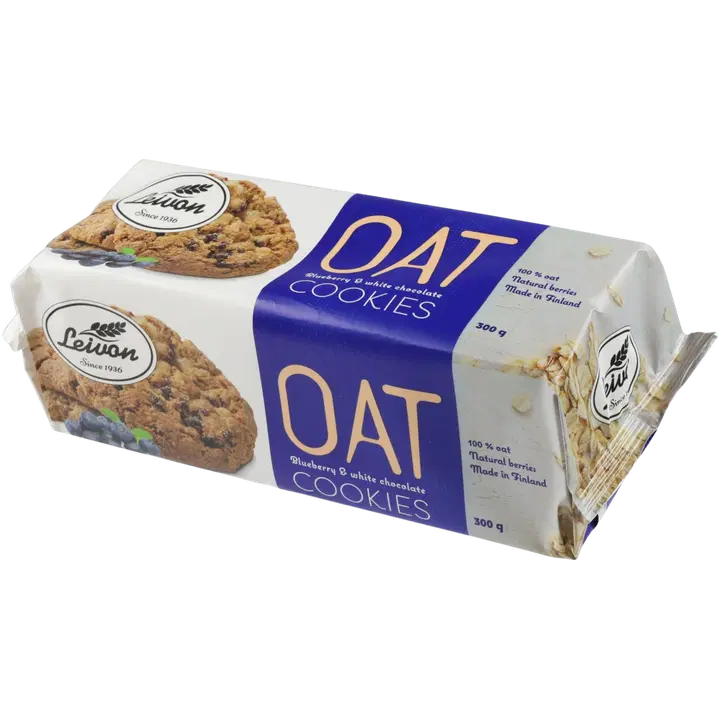 Leivon KauraCookie valkosuklaa & mustikka 300g