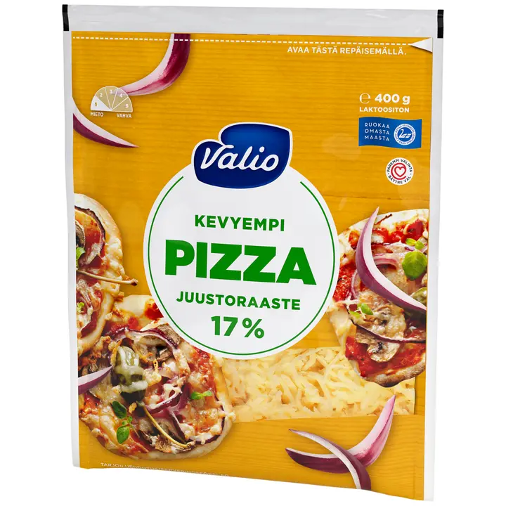 Valio kevyempi pizzajuusto 17 % e400 g raaste