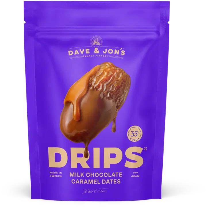 Dave & Jon´s DRIPS Karamellinmakuisia taateleita maitosuklaalla
