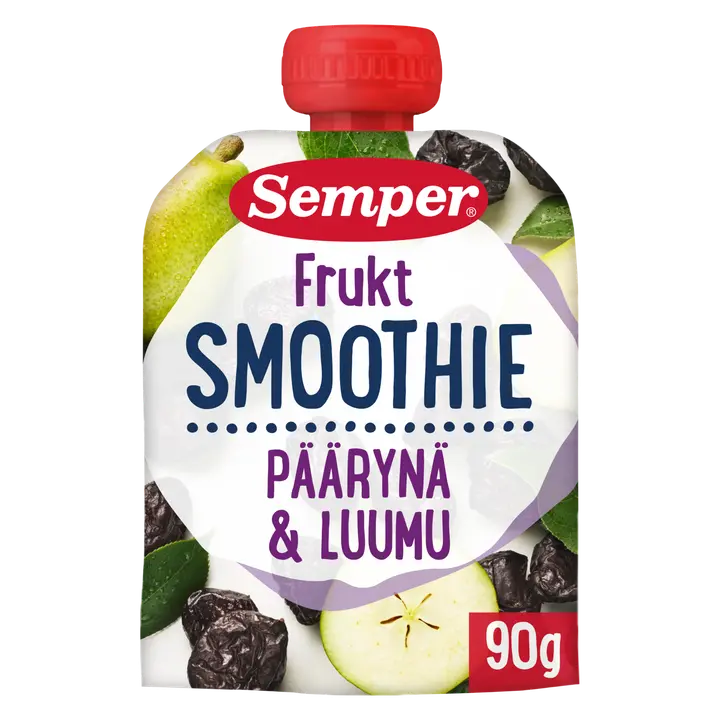 Semper Smoothie Päärynää&luumua 6kk hedelmäsose 90g