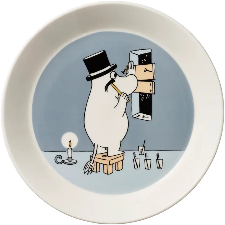 Moomin Arabia Muumi Muumipappa lautanen 19cm harmaa