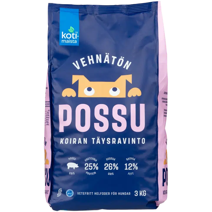 Kotimaista Vehnätön koiran täysravinto possu 3kg
