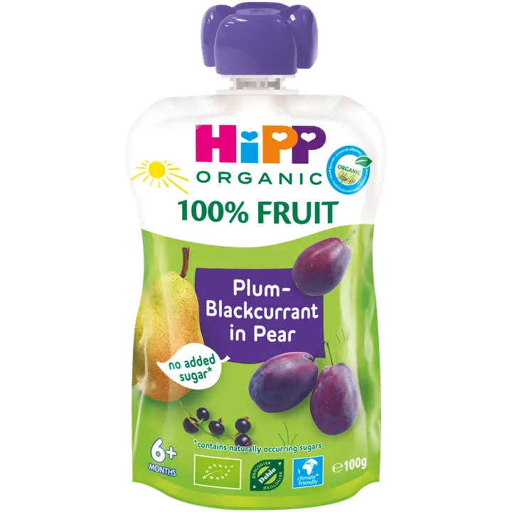 HiPP 100g Luomu Smoothie Päärynää, Luumua&Mustaherukkaa 6 kk