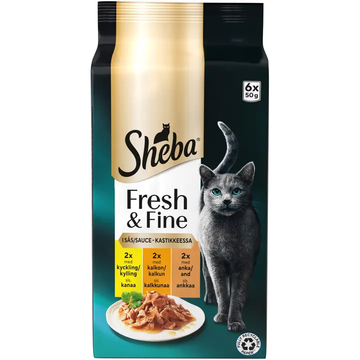 Sheba Fresh & Fine Siipikarjalajitelma kastikkeessa 6x50g