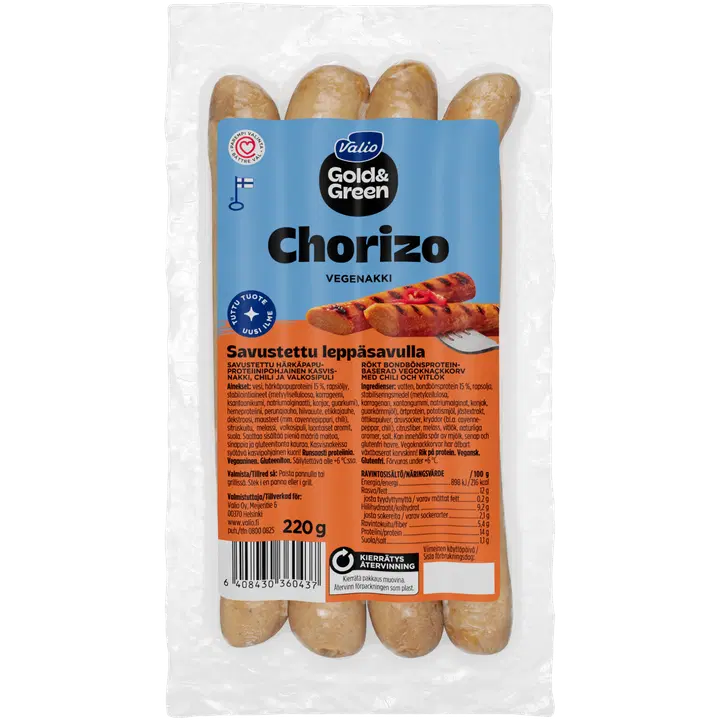 Valio Gold&Green® Vegansk Knackkorv Chorizo 220 g