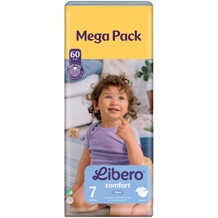 LIBERO Comfort teippivaippa koko 7, 60 kpl, 16-26 kg