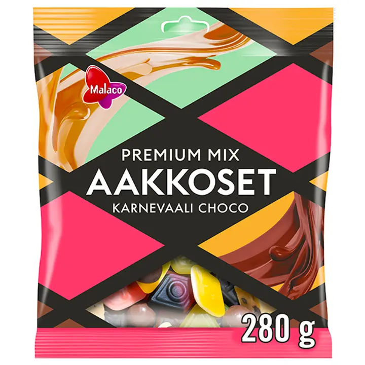Malaco Aakkoset Karnevaali Choco makeissekoitus 280g