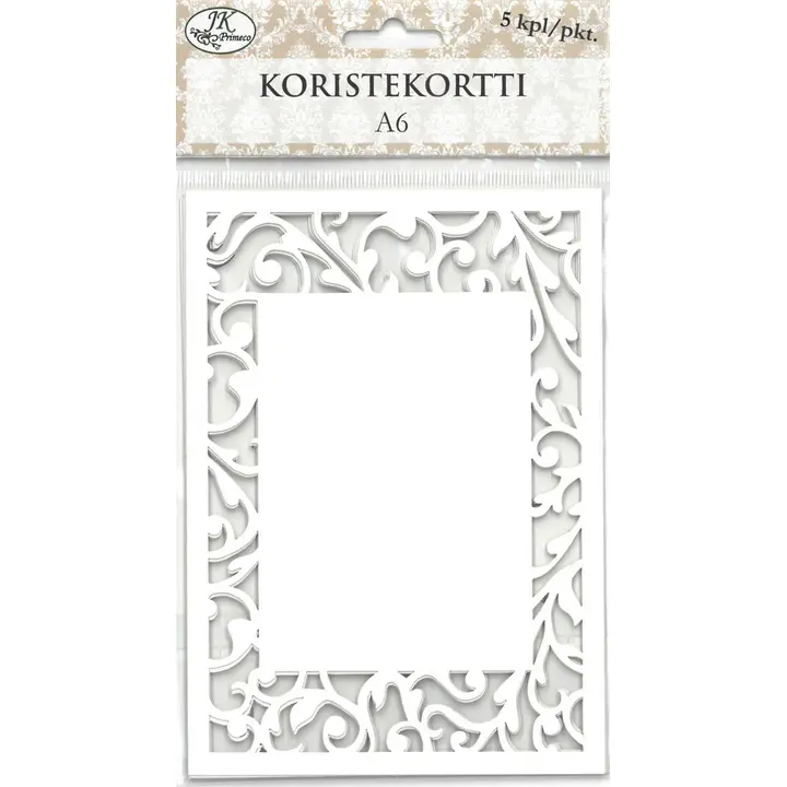 J.K. Primeco koristekortti A6 Amanda valkoinen 5kpl/pkt
