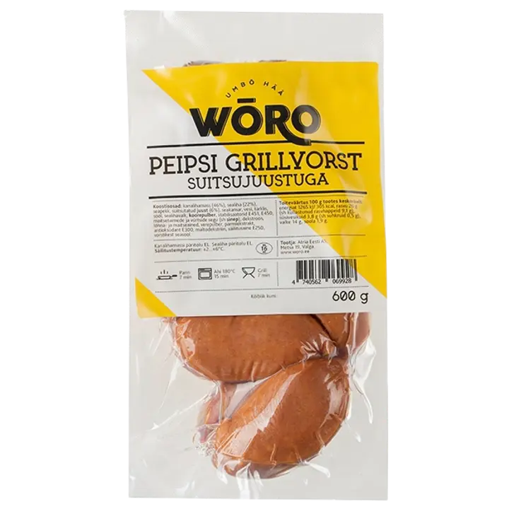 Wõro Peipsi Grillvorst Suitsujuustuga 600G
