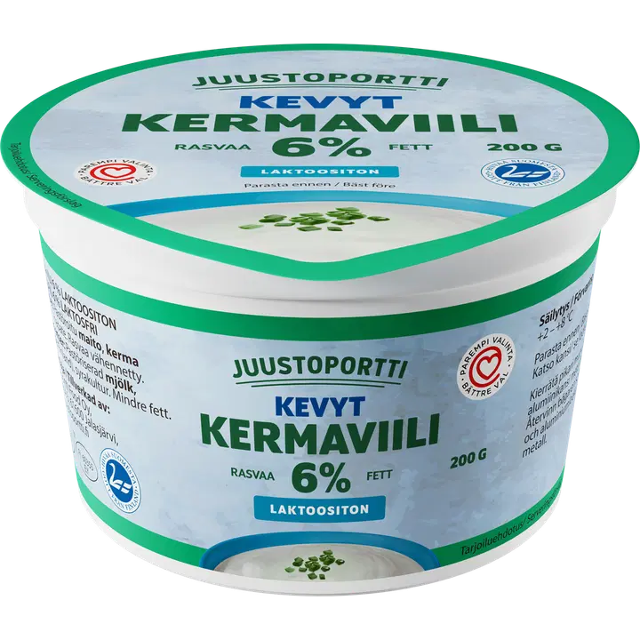 Juustoportti Kermaviili 6 % 200 g laktoositon