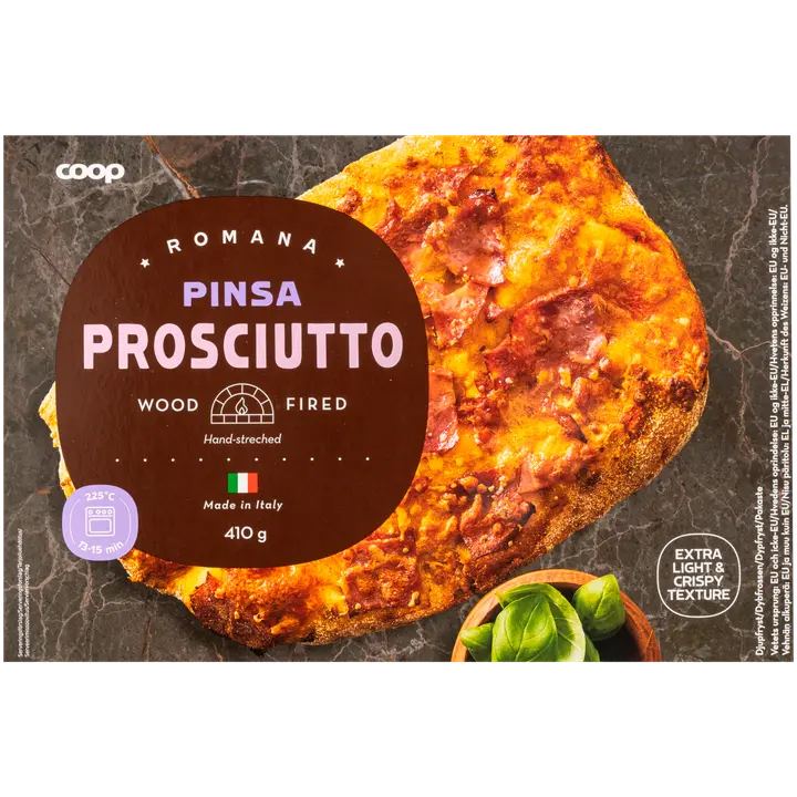 Coop Pinsa Prosciutto 410 g pakaste