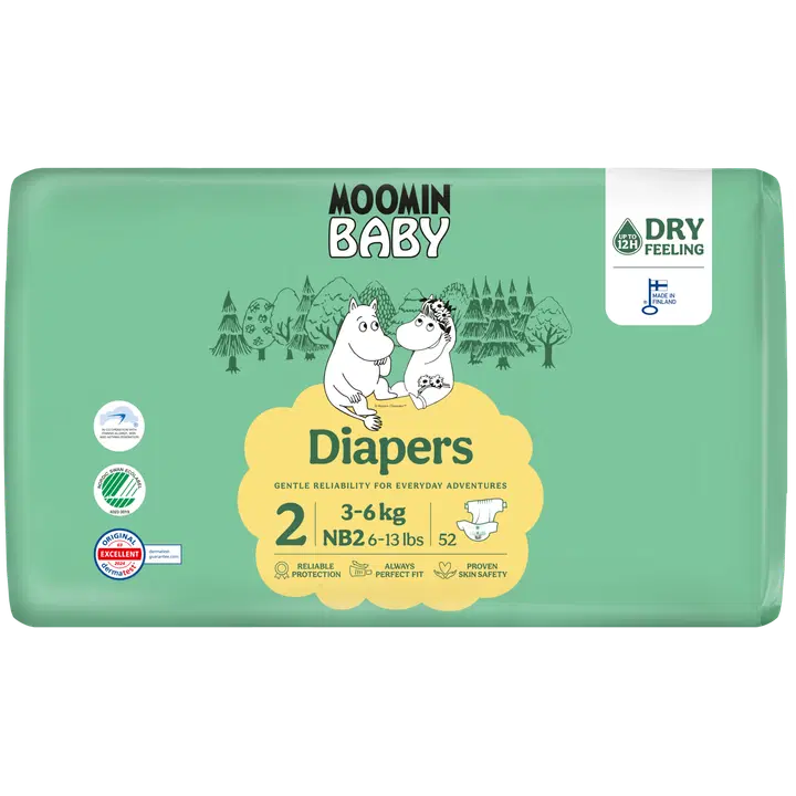 Moomin Baby Newborn teipmähkmed S2, 3-6 kg, 52 tk