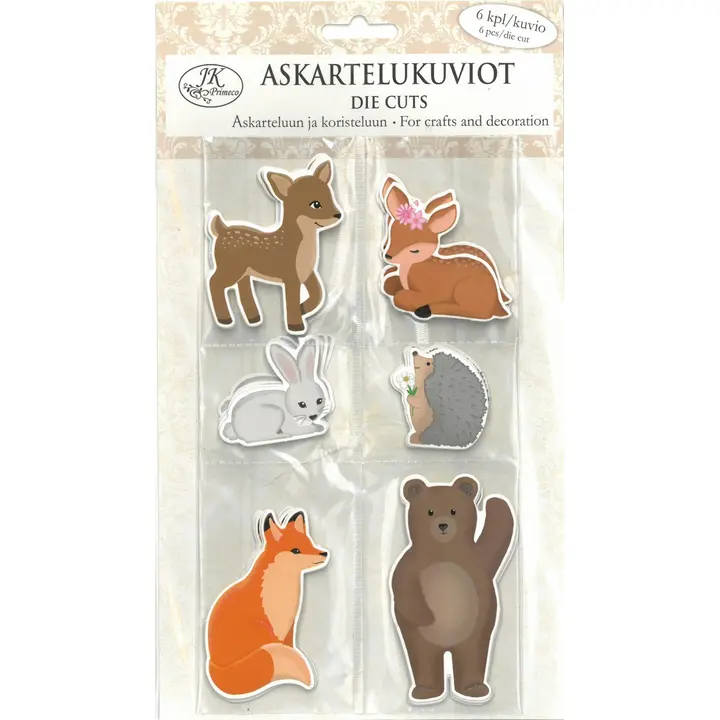 J.K. Primeco askartelukuviot eläimet 6kpl/kuvio