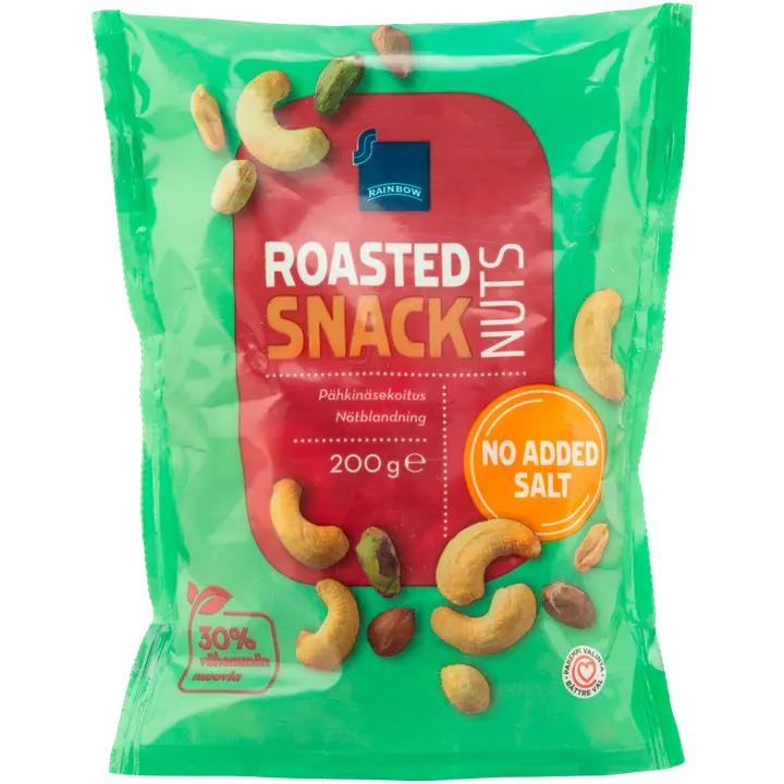 Rainbow cashewpähkinä-, maapähkinä- ja pistaasipähkinäsekoitus 200 g