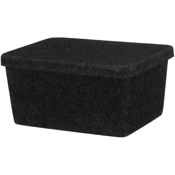 4Living Säilytyslaatikko Candy huopa kannellinen tummanharmaa 32x24x16 cm