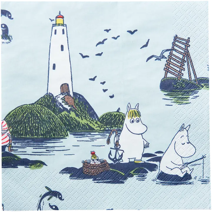 Moomin tissue lautasliina Muumit ja meri 33cm 20kpl