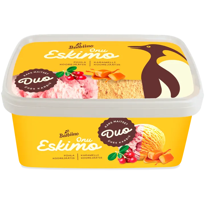 Onu Eskimo pohla- ja karamelli-koorejäätis 680 g