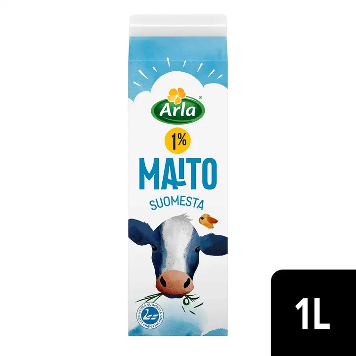 Arla 1% mjölk 1 L Suomesta