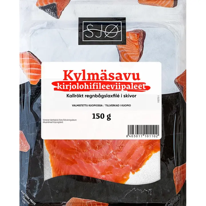 SJØ kylmäsavustettu kirjolohifilee viipaleet 150g