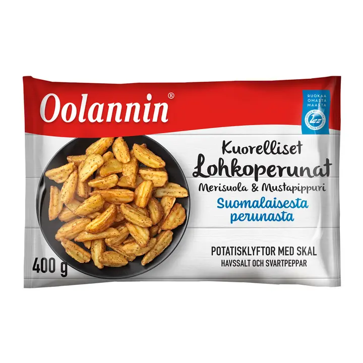 Oolannin kuorelliset lohkoperunat merisuola ja mustapippuri 400g