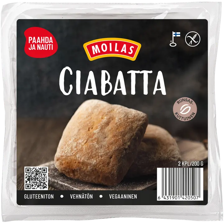 Moilas Ciabatta gluteeniton 2kpl/200 g