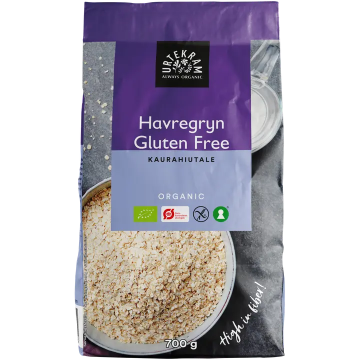 URTEKRAM Luomu Gluteeniton Kaurahiutale 700g