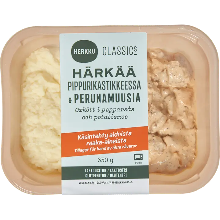 Herkku Classics Härkää pippurikastikkeessa & perunamuusi 350g