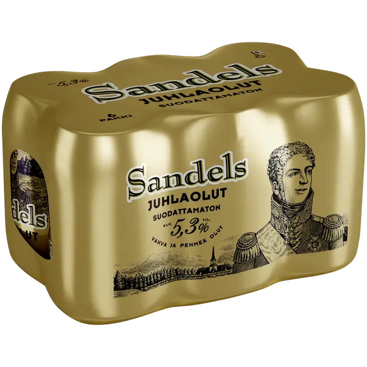 6xSandels Juhlaolut Suodattamaton 5,3 % 0,33 l tlk