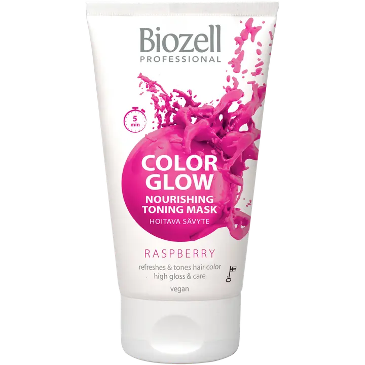 Biozell Color Glow Hoitava sävytenaamio Raspberry 150ml