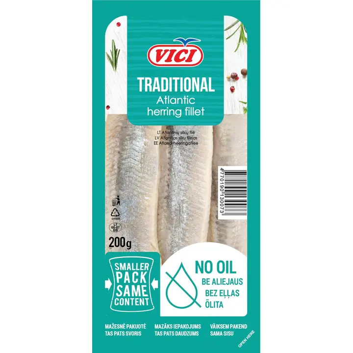 Vici Atlandi Heeringafilee, Õlita 200G