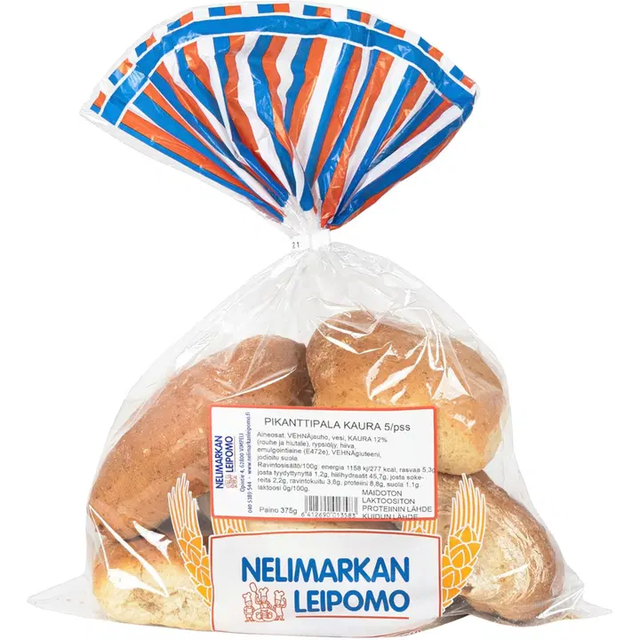 Pikanttipala Kaurasämpylä 5/pss 375g Nelimarkan Leipomo