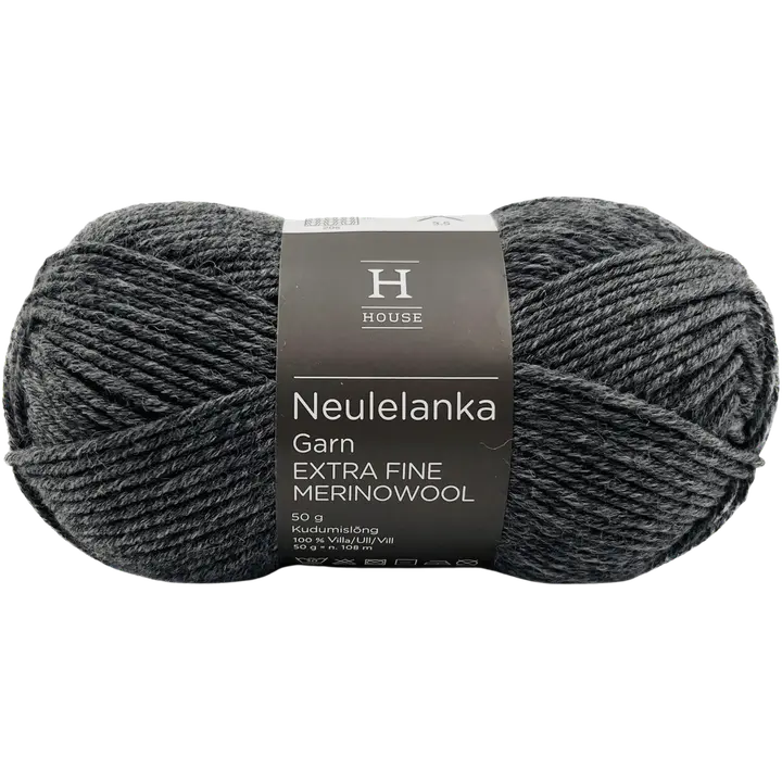 House neulelanka merinovilla 311120 50 g Dark Grey Melange 193