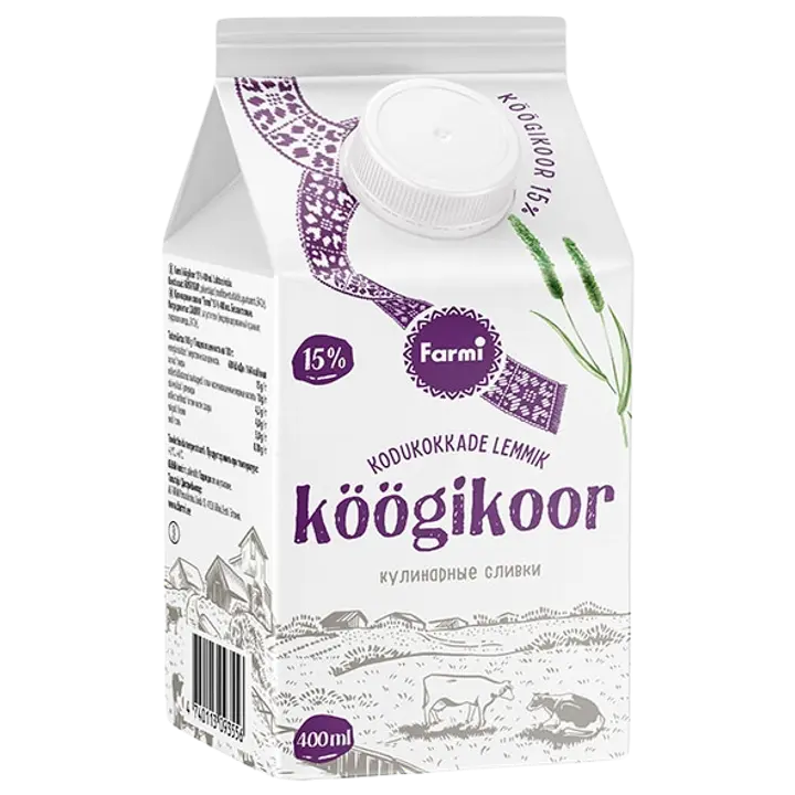 Farmi Köögikoor 15%, laktoosivaba 400 ml
