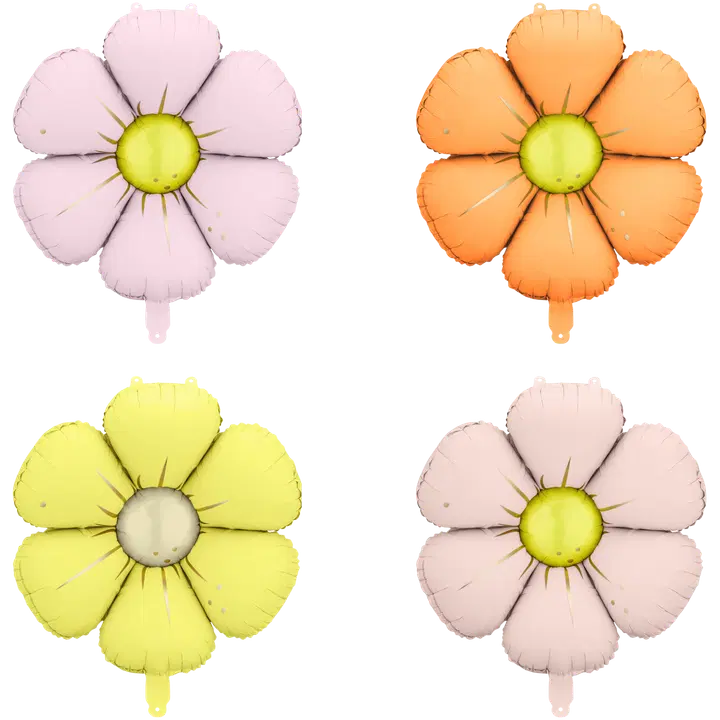 Kukka foliopallot 4 kpl/pkt, ilmatäyttö
