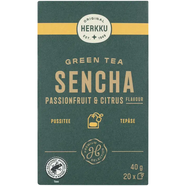 Herkku Green tea Sencha with passionfruit and citrus flavour 40 g (20x2 g)
