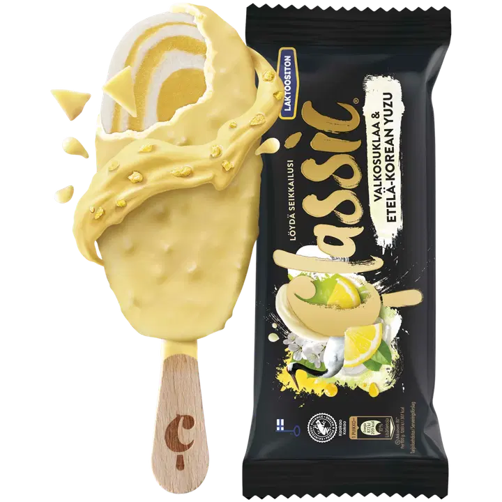 Classic Laktoosivaba Valge Šokolaadi Ja Lõuna-Korea Yuzuga Pulgajäätis, 68 G / 90 Ml