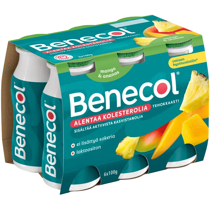 Benecol 6x100g mango & ananas yoghurtdryck