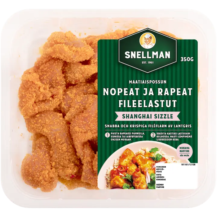 Snellman Maatiaispossun nopeat ja rapeat fileelastut Shanghai sizzle 350 g