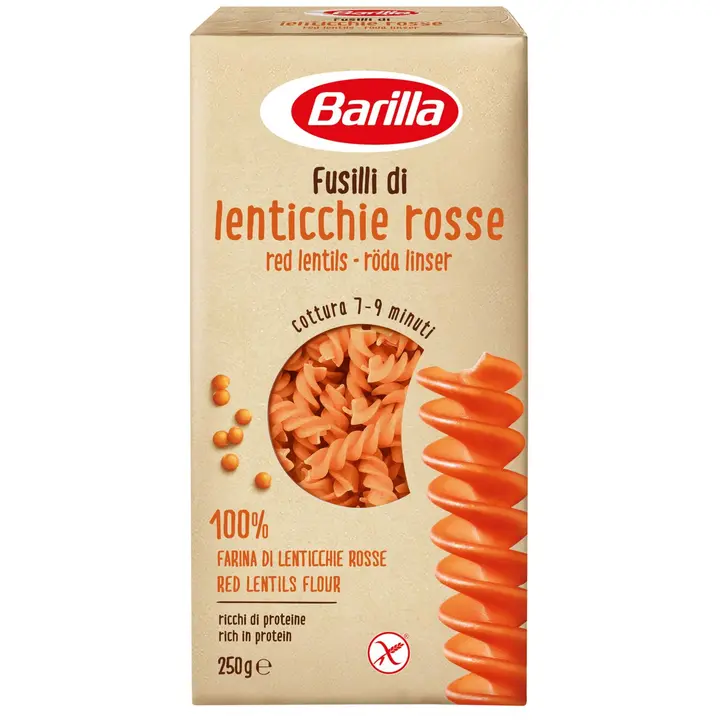 Barilla Fusilli punaiset linssit pasta 250g