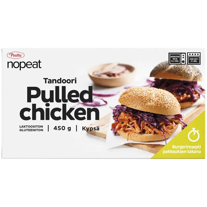 Pouttu Pulled chicken 450 g kypsä