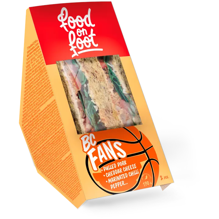 FOOD ON FOOT Võileib rebitud sealihaga, Cheddari juustu ja marineeritud tšillipipraga 170 g