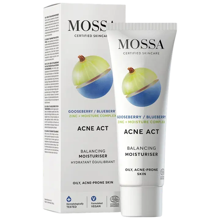 Mossa Acne Act Non-comedogenic Moisturiser kosteusvoide COSMOS ORGANIC 50ml