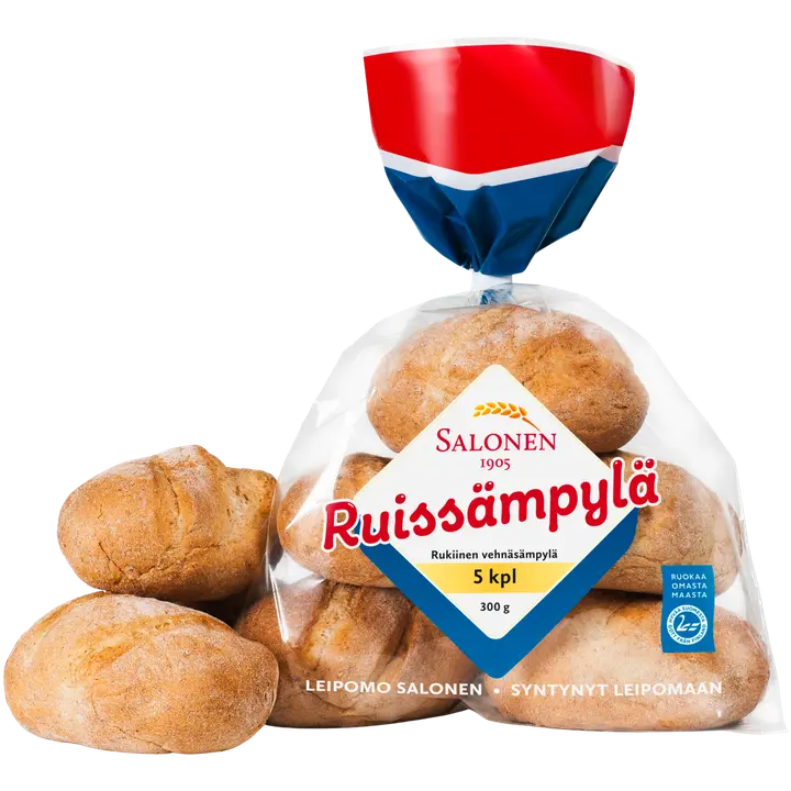 Leipomo Salonen Ruissämpylä 5/300g rukiinen vehnäsämpylä